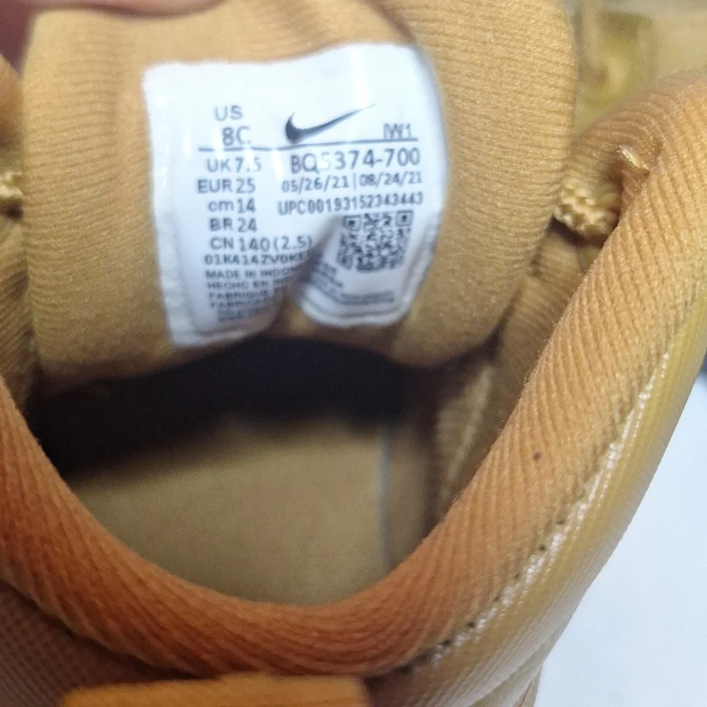 Nike Manoa Toddler Leather Sneaker Hiking Boot Tan Size 8C - Picture 6 of 7